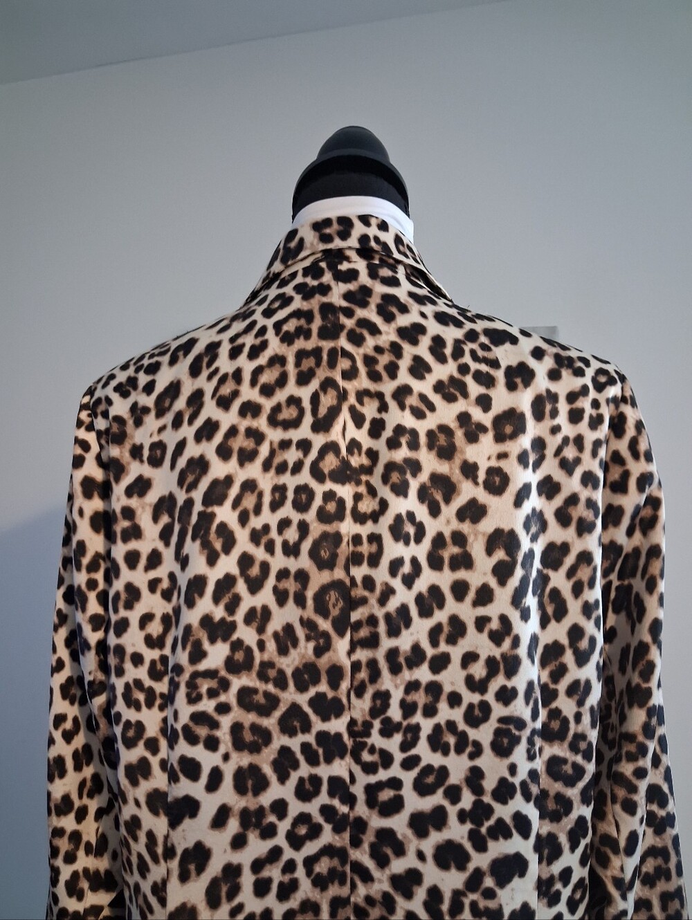 Leopard Print Blazer Jacket - Beige & Black Size 14 - Picture 4 of 11